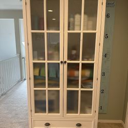 Cabinet With Glass Doors And Drawer 