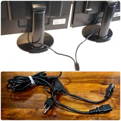 Dual Monitor Computer Screen Power Cord Cable 12’ Foot AC 3 Prong Power Cord: Power Dual Monitors From A Single Cable! 