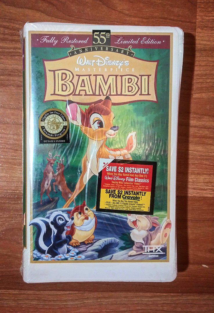 New Bambi VHS, Fully Restored Limited Edition 55th Anniversary, Walt Disney