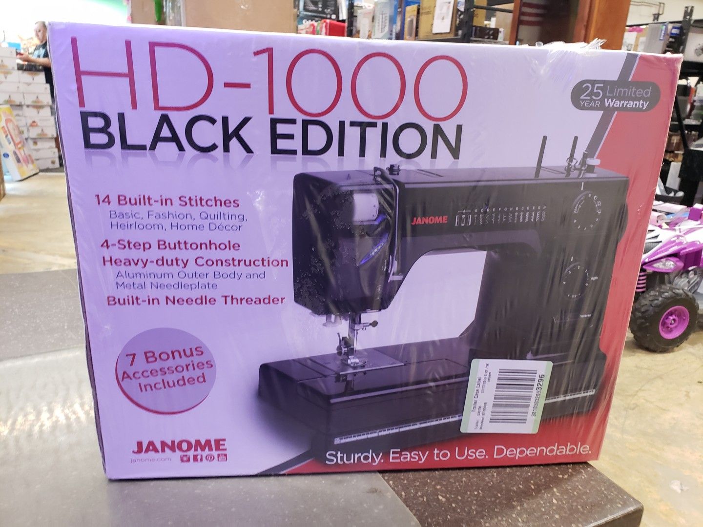 Janome IndustrialGrade AluminumBody HD1000 Black Edition Sewing