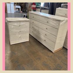 Dresser/ Eight drawers dresser and nightstand
