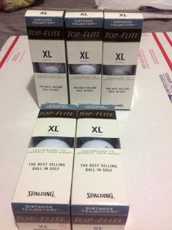 Lot Of 5 Top Flite Distance Trajectory Spaulding White Golf Balls Hit Swing NEW In original Box