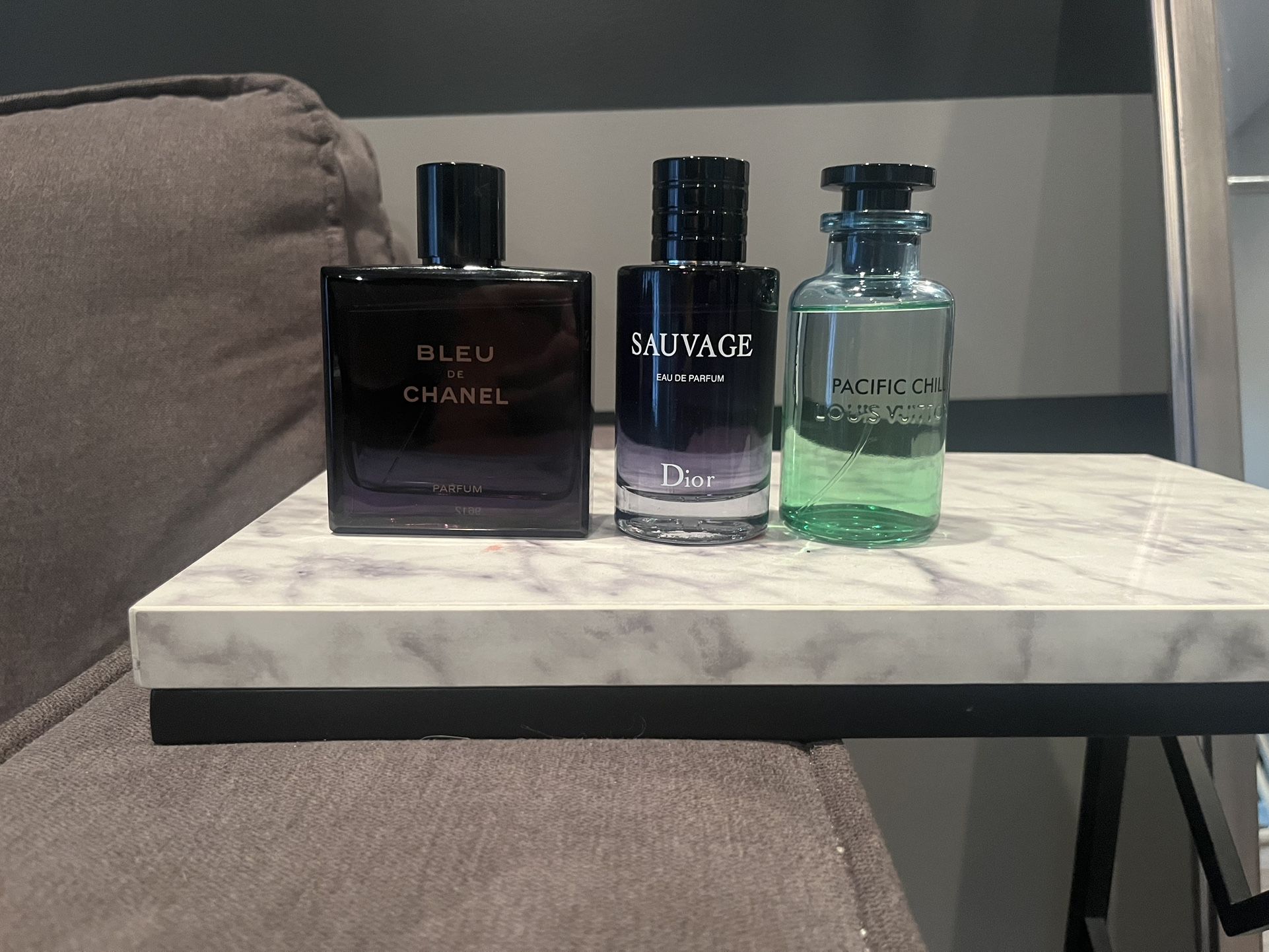 Luxury Cologne Bundle – 100ml Each Bleu de Chanel + Dior Sauvage + Louis Vuitton Pacific Chill
