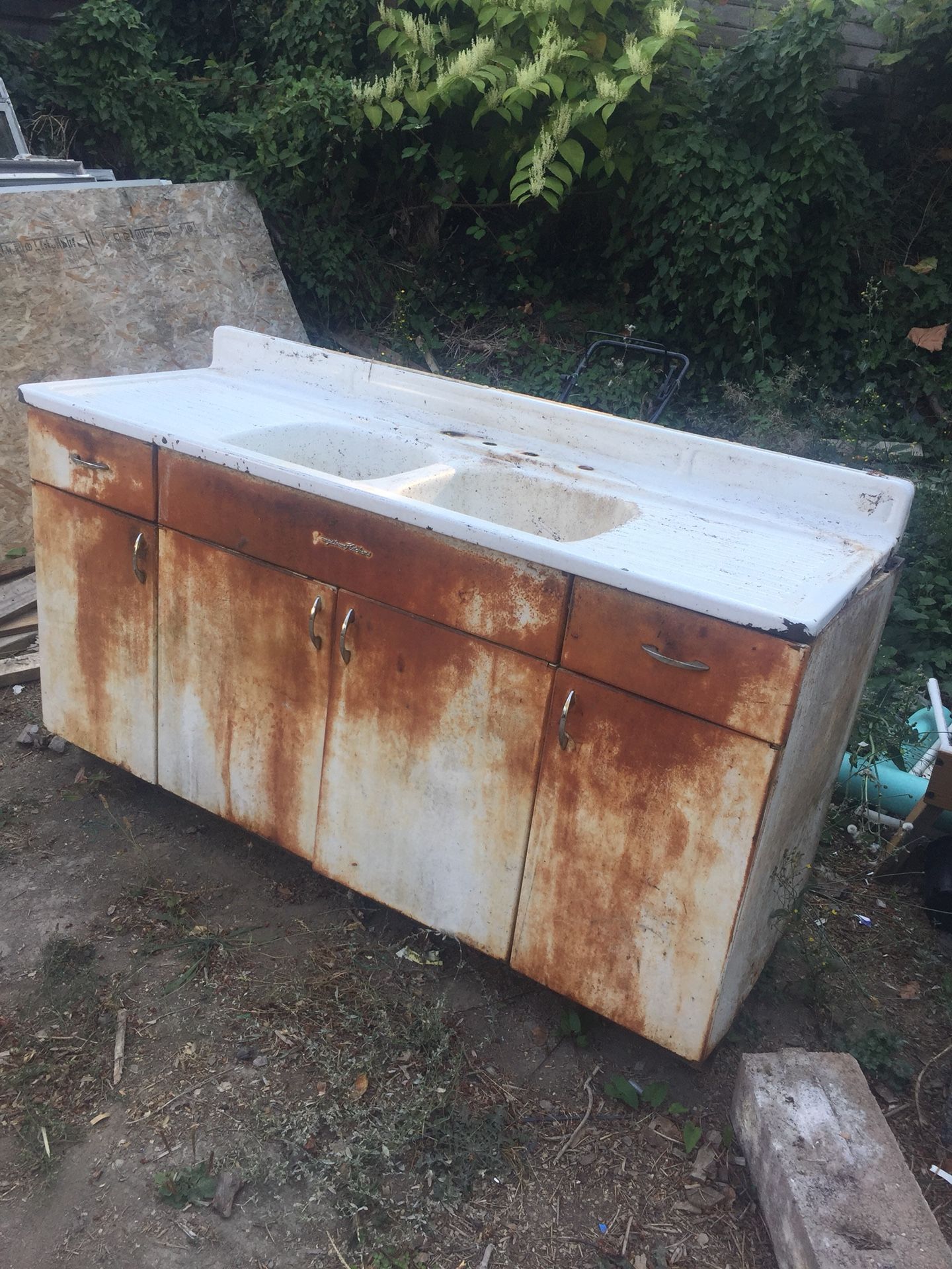 Vintage Farm Sink and Cabinet