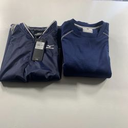 Majestic Cage Sweater w/ Mizuno Baseball Softball NWT Batting Jacket Size Youth XL Navy