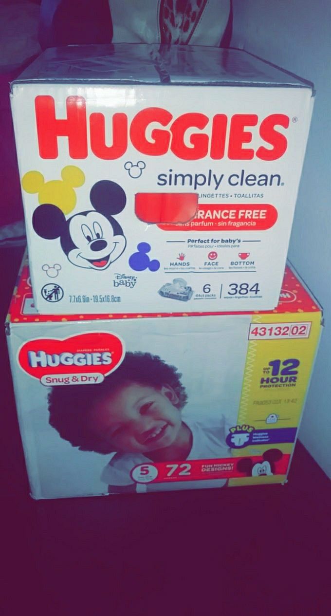 Huggies wipes and diapers