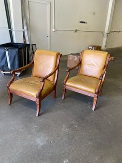 Matching Leather / Wood Chairs