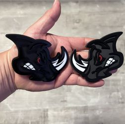 Car Fender Emblem Badges Rhino Black/white Red Eye