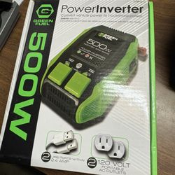 Green Fuel 500 Watt Power Inverter For Cars And Trucks!! - Works Great!! Only $30!!!!!!