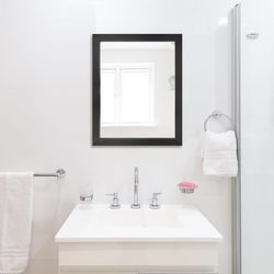 Rectangular Wall Mirror 16" x 20" for Bathroom, Bedroom, Entryway, Living Room, Black