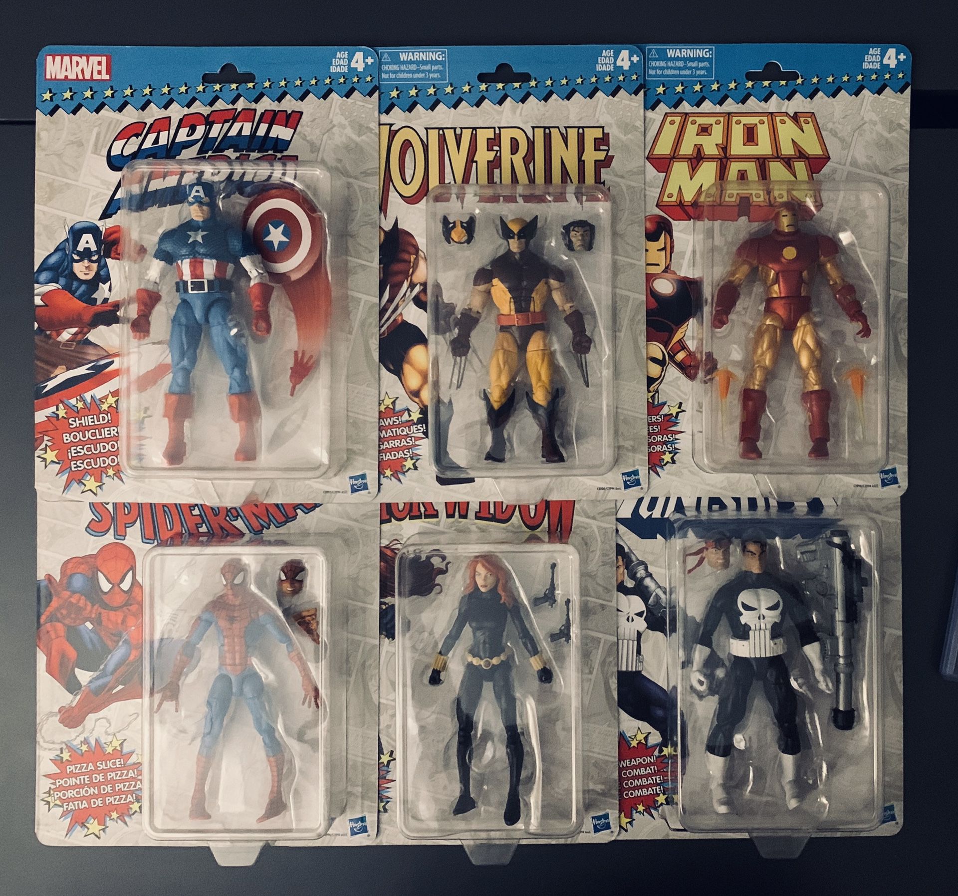 Marvel Retro Legends Series 1 - Super Clean! Spider-Man Wolverine Iron Man