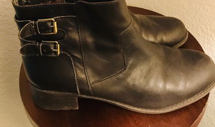 black buckled boots