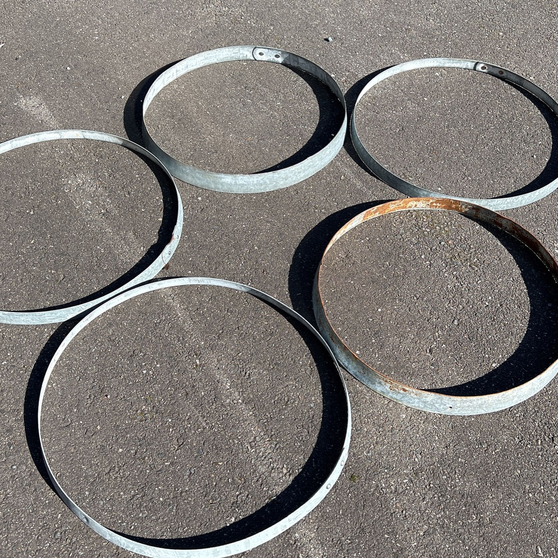 5 Galvanized Wine Barrel Rings