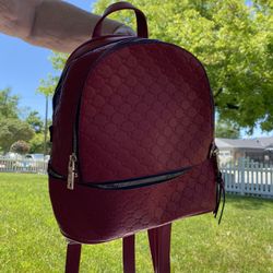 Red Heart Stitched Backpack 