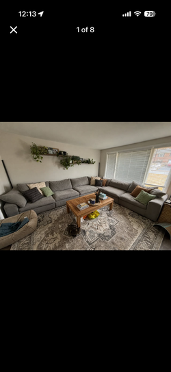 Dream Gray 176” Modular Sectional (3 corner pieces and 3 armless pieces)