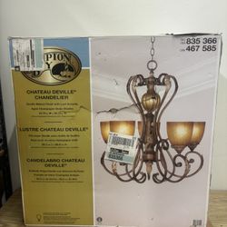 New 5-Light Walnut Finish Chandelier