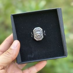 Men’s New Stainless Steel Lion Head Ring