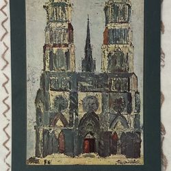 Vintage Maurice Utrillo ‘Rouen Cathedral’ Skira Color Print – Mid-century modern
