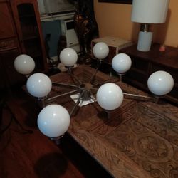 Selling A 5-ft Chrome 60s Chandelier White Glass Bulbs$ 400 Of A Kind Rare Fine Beautiful Piece Will Add To Any Home Or Business