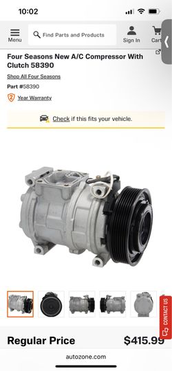 Four Seasons New A/C Compressor With Clutch 58390