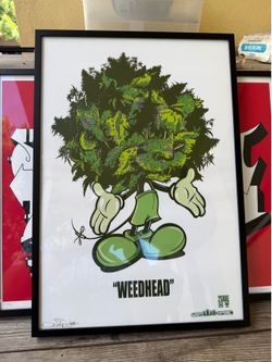 2shae signed Weedhead print framed