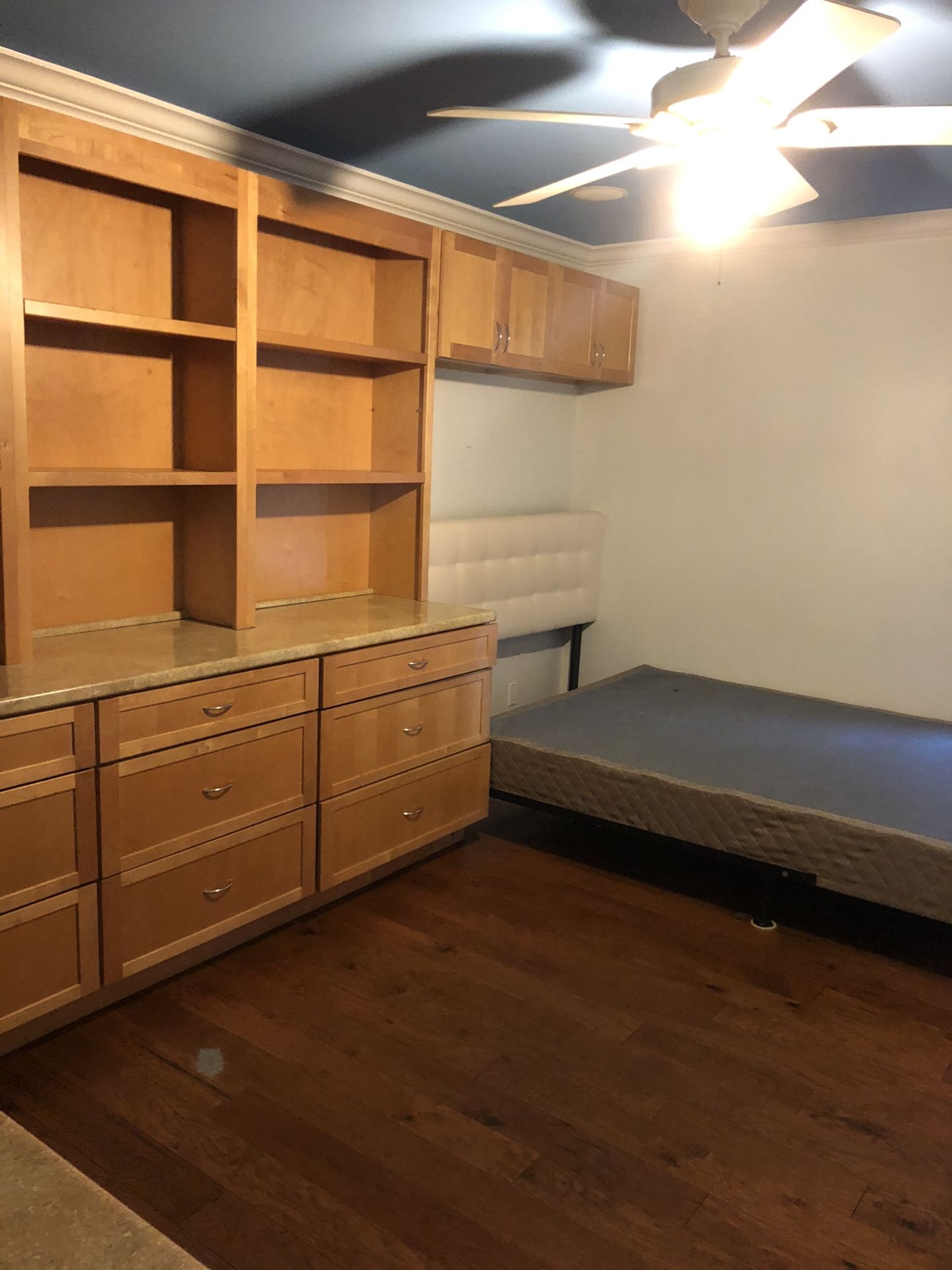 Bedroom drawers desk bookshelves