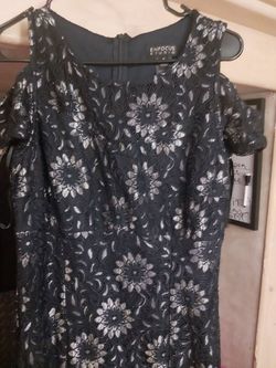 Enfocus Studio Black Lace Floral Dress