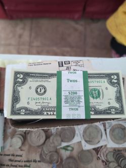 Lot of (10) new consecutive UNC 2 dollars notes