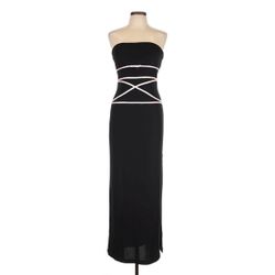Y2K Black Strapless Prom Dress