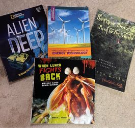 4 science books bundle Alien Deep, When Lunch Fights Back, The Most Beautiful Roof in the World, and The 12 Biggest Breakthroughs in Energy Technology