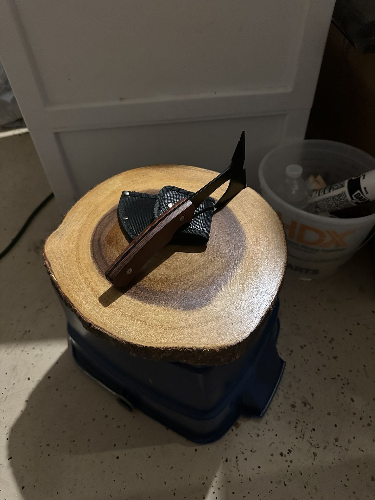 Finished Piece Of Wood And Axe