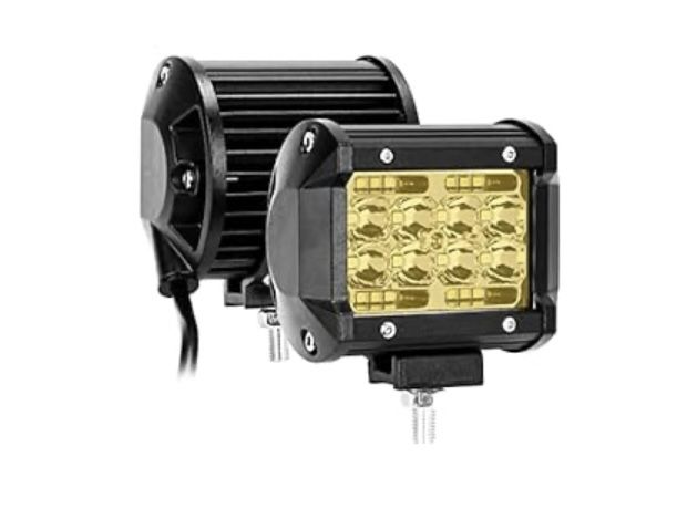 Amber 4 Inch LED Pods, 120W 12000LM Flood Spot Combo Beam Pods Lights Off Road Light Bar Fog Lights Driving Work Light for Truck Pickup ATV UTV SUV Tr