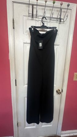 NEW WITH TAGS Fashion Nova Black Strapless Wide-Leg Jumpsuit