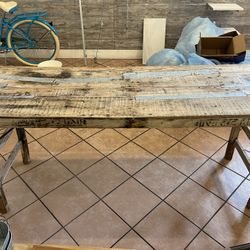 Reclaimed Rustic Wood Folding Table 