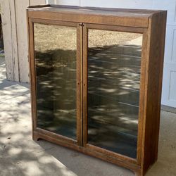 Vintage wood display cabinet / case