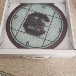 Art Glass Gamecock Clock