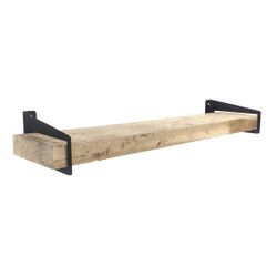 Sets of 2, Bent Metal Industrial Stirrup Shelf Brackets Flat Black Powder Coat