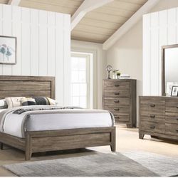 Millie Brownish Gray Panel Bedroom Set
