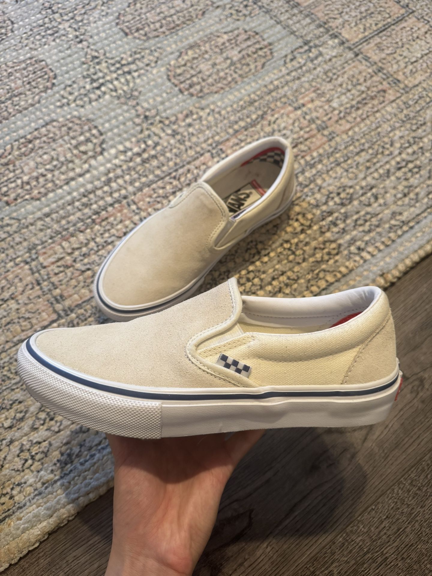 Suede Cream Vans Size 6.0 (MENS)