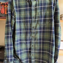 Vans  Off The Wall Men’s Size Large Blue And Green Check Flannel