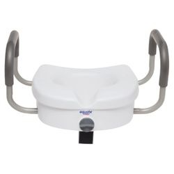 Equate Adjustable Locking Raised Toilet Seat with Handels - White