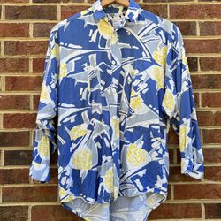 Vintage 80s Organically Grown Button Down Blouse