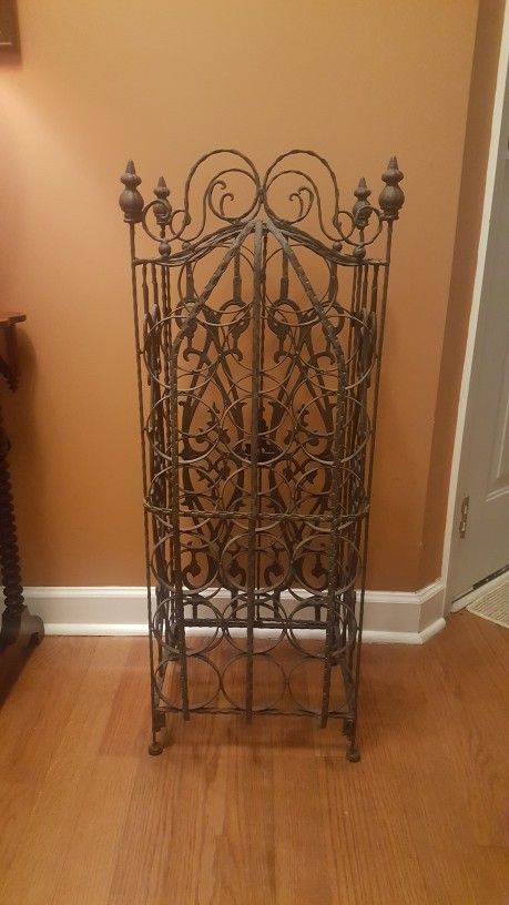 Vintage Wrought Iron Wine Rack