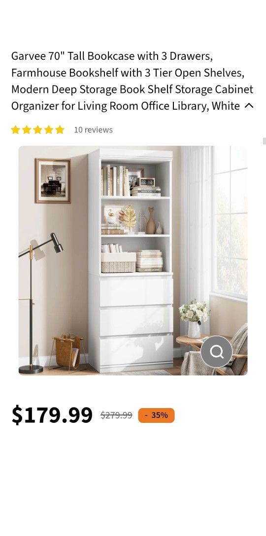 Garvee Bookshelf With Drawers