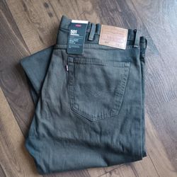 42x32 Levi's 501 Original Button Fly Brown Stretch Straight Leg Men's Premium Jeans