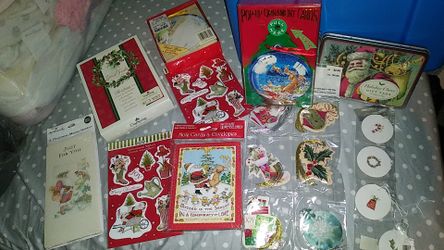 Christmas cards, stickers gift tags