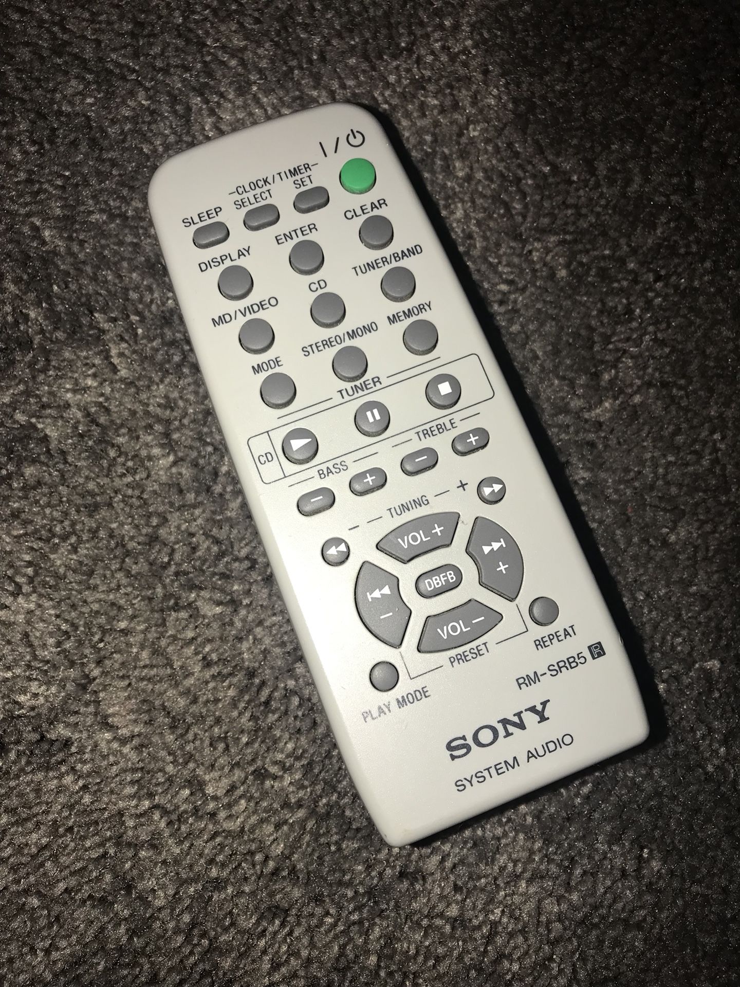 Sony RM-SRB5 System Audio Remote Control - CMTRB5 HCDRB5 RMSRB5 RMSRB5 CMTSE1