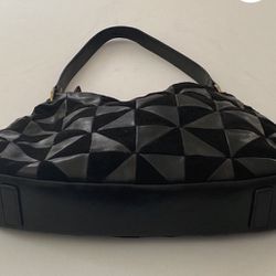 Women black leather purse