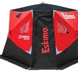 Eskimo Outbreak™ 350XD, Pop-up Portable Ice Shelter, Insulated, Red/Black, 3-4 Person Capacity, 40350