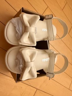 Ivory Bow Kids Sandals